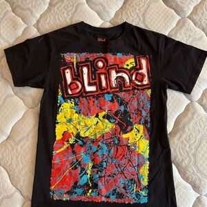 Vintage 2000s Blind Skateboards Graffiti Reaper Skate T Shirt Size Large Y2K AOP